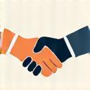 An icon of two interlocking hands, representing a strong partnership.